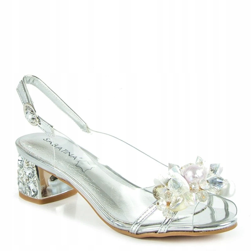Sandály Sabatina 660-5 Stříbrné vel. 39 Silikonové Průhledné Dárek