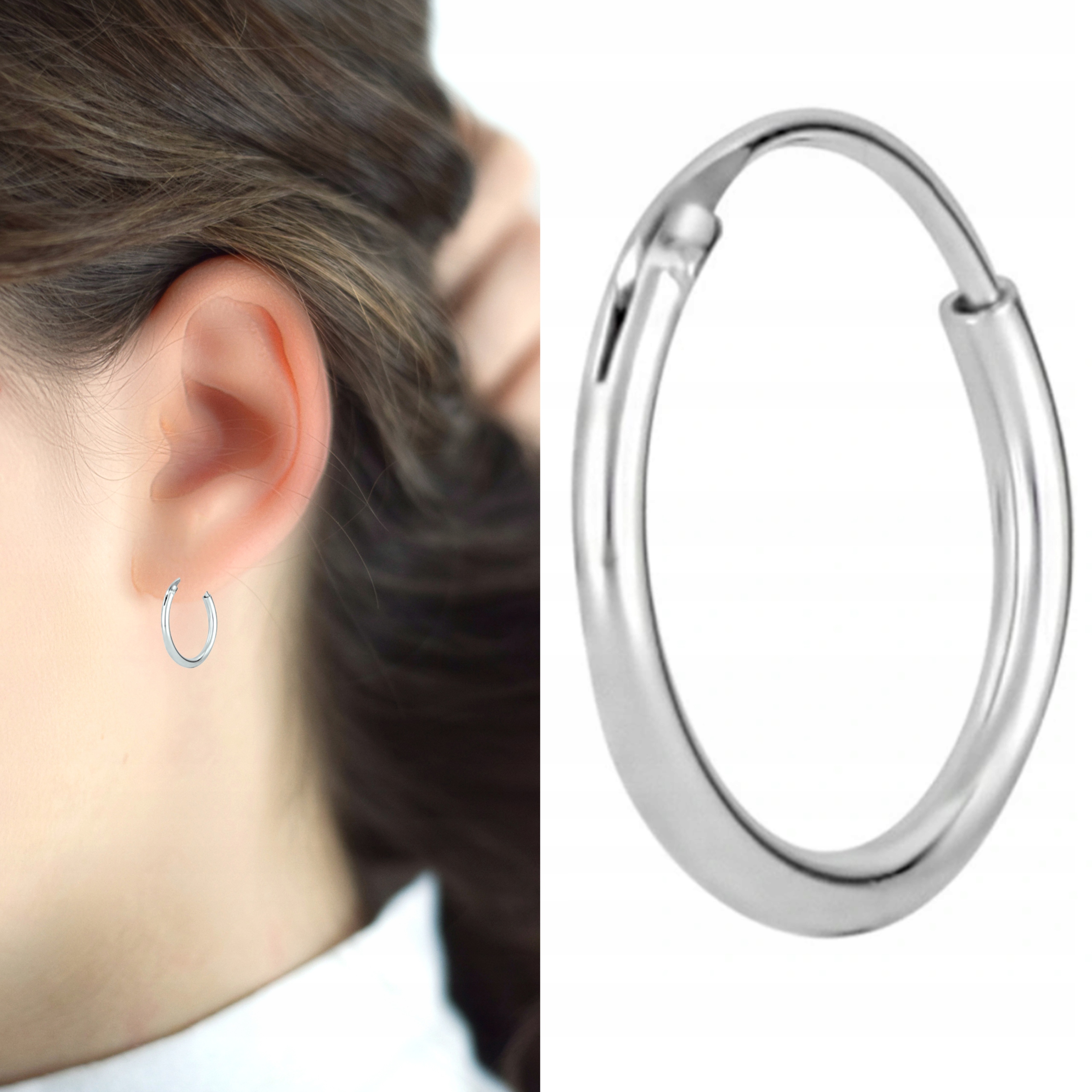 

Kolczyki srebrne koła kółka 10 mm próba 925