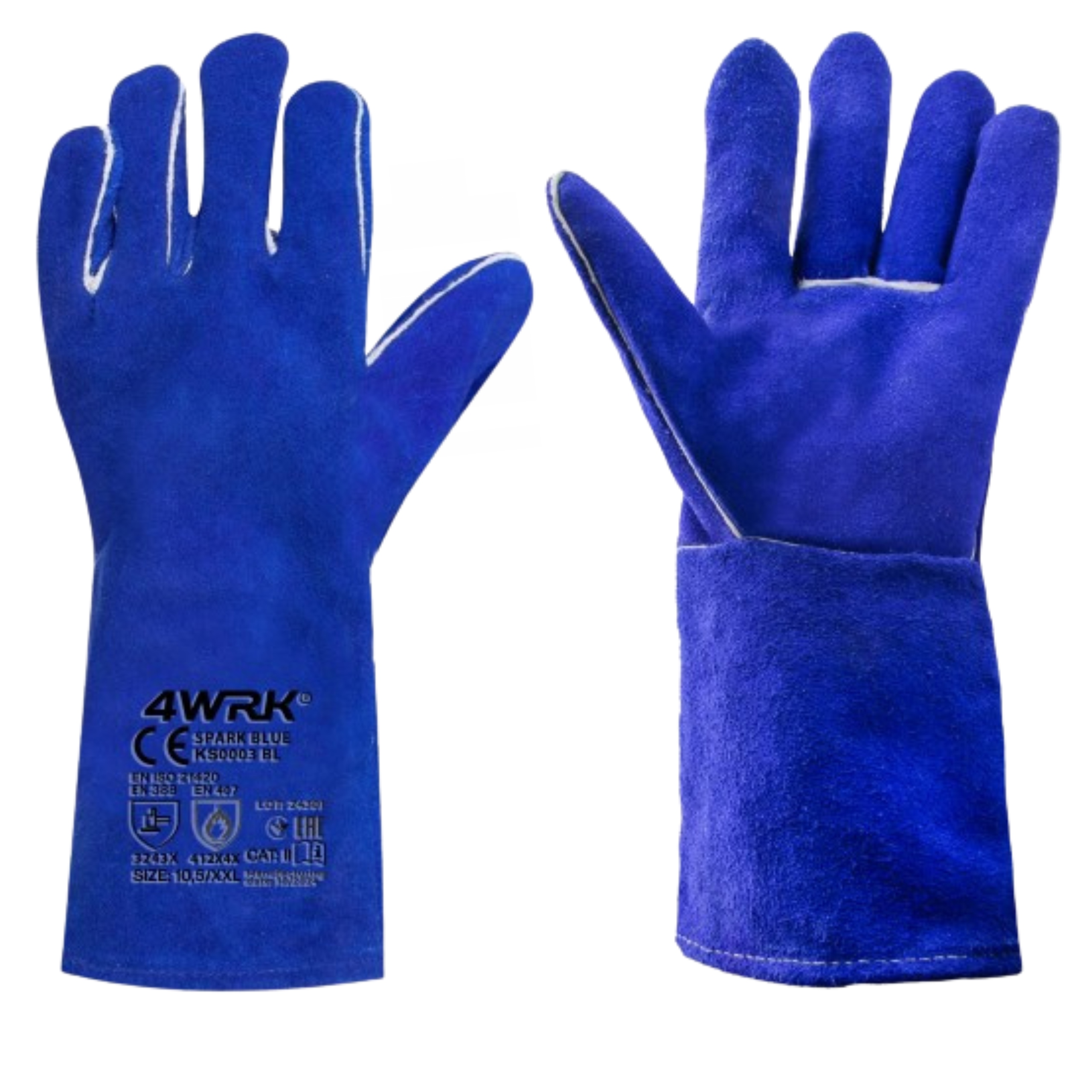 MOCNE Rękawice robocze SPAWALNICZE Trudnopalne RĘKAWICE SKÓRZANE dwoina XL