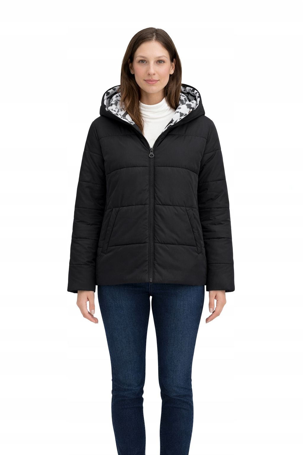 Guess Vícebarevná Péřová Bunda S Kapucí A Prošíváním M I3C