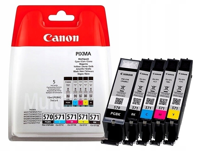 Tusze Canon PGI-570 CLI-571 Pixma MG7752 MG7753 TS5000 TS5051 TS6052 Multi