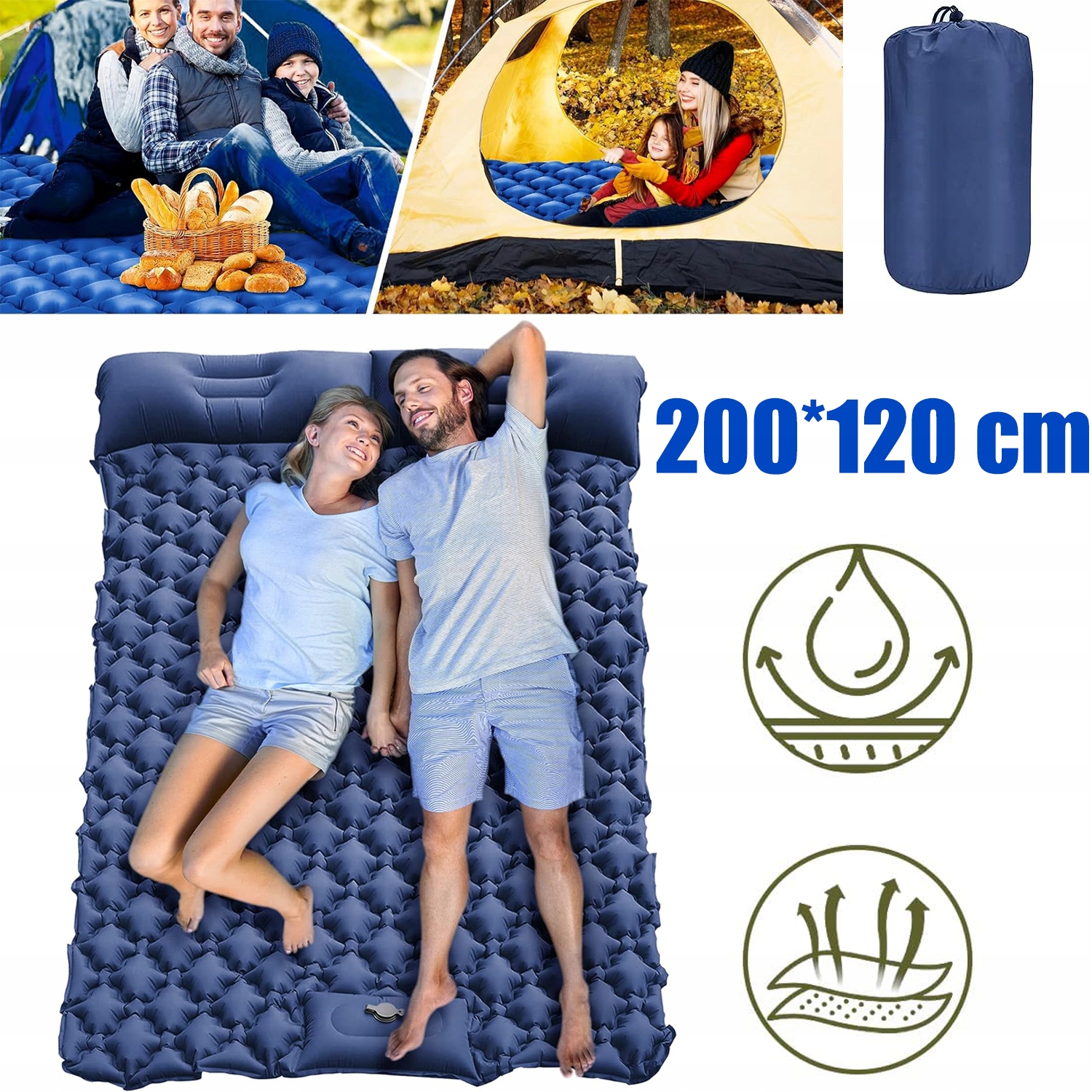 Přenosná Dvojitá Podložka Na Spaní Pro Kempování, Kempingová Podložka