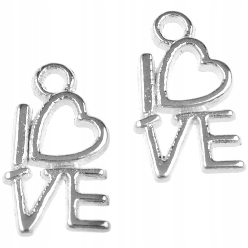 Zawieszka Love Miłość Charms 14X8MM 6SZT