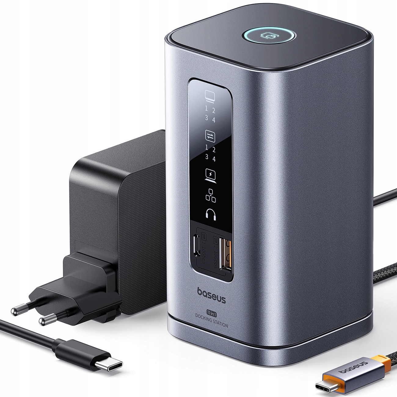 Dokovací stanice Baseus Hub 11v1 Usb-c 2xHDMI 2xDP 2xUSB-A Usb-c Pd šedá