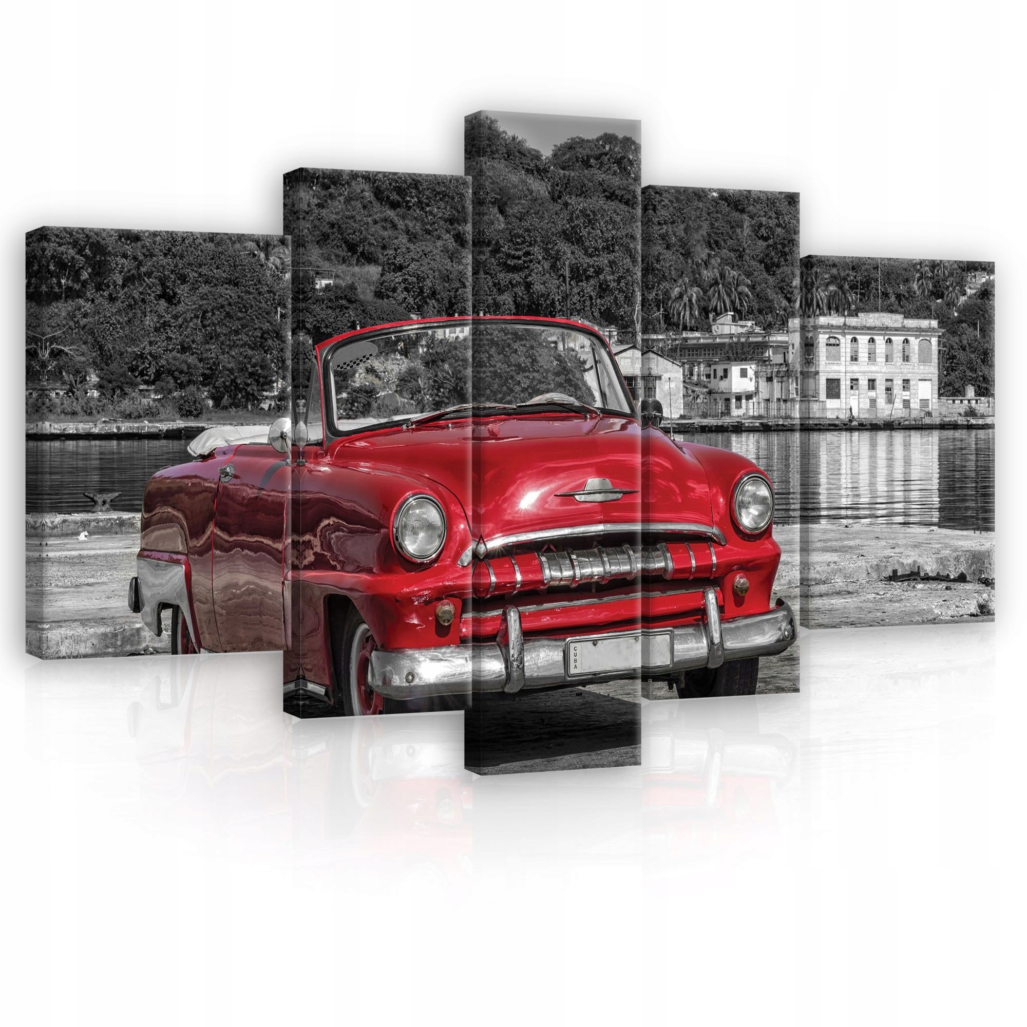 Obraz 170x100 Klasický červený kabriolet vintage retro Kuba
