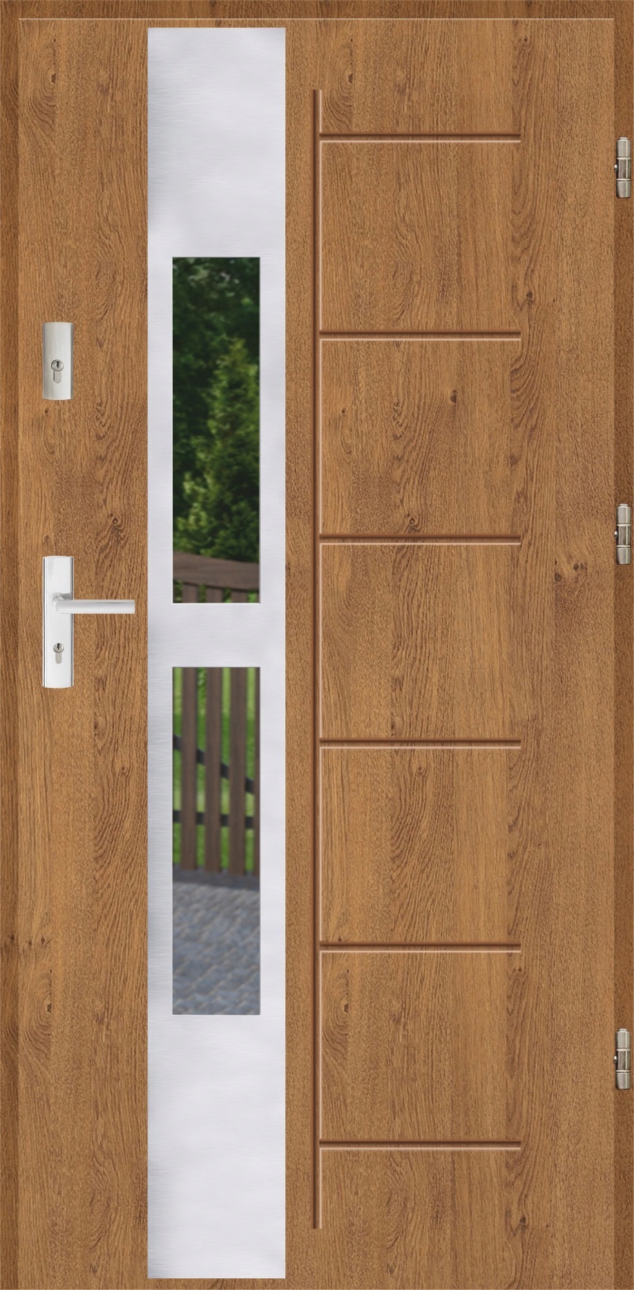 Drzwi wejściowe Ereda 55mm Gala 135 Inox Winchester Prawe 80 do wewnątrz