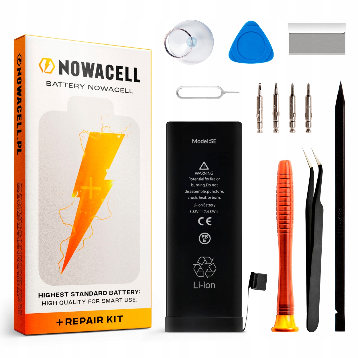Zestaw Bateria do iPhone Se 5SE Bez Komunikatu Większa Pojemność 1950 mAh