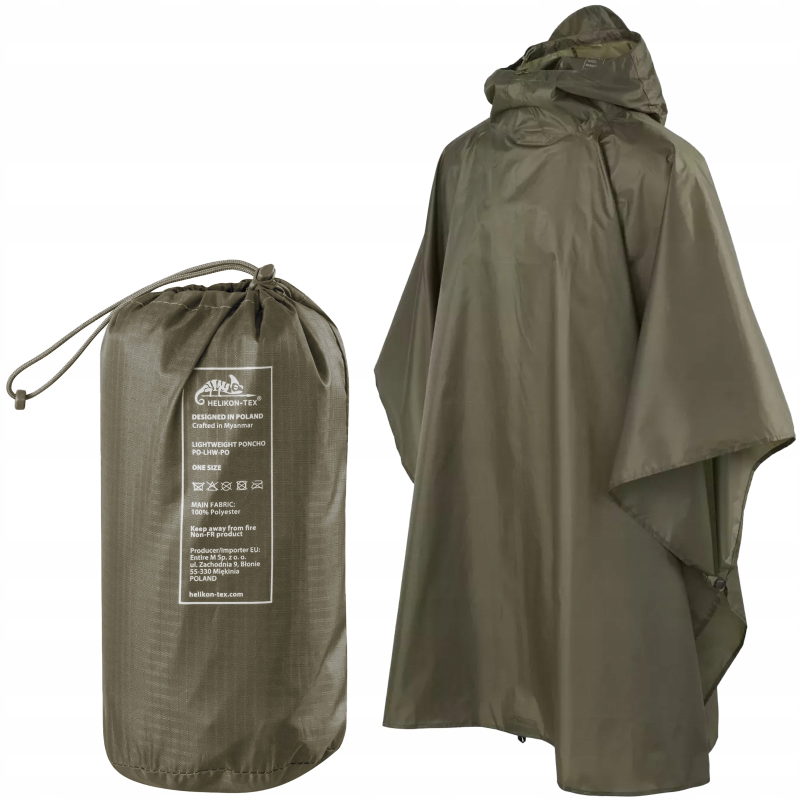 Pláštěnka s kapucí Pončo Helikon Lightweight Olive Green