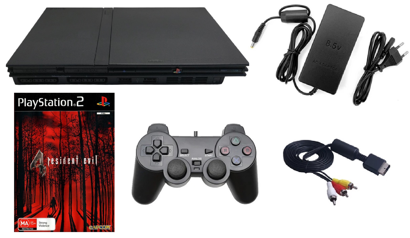 Konsola PlayStation 2 PS2 Slim + Pad + Karta + Resident Evil 4