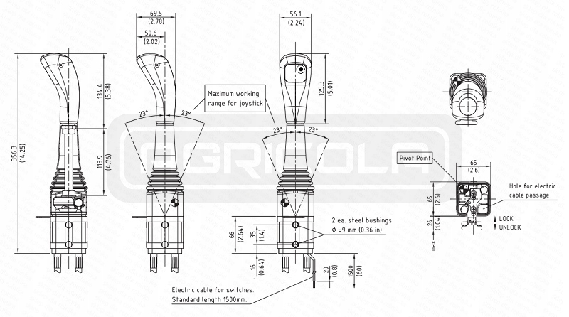 JOYSTICK DO TURA Z 1 PRZYCISKIEM ORYGINAL INDEMAR EAN 2000000099828