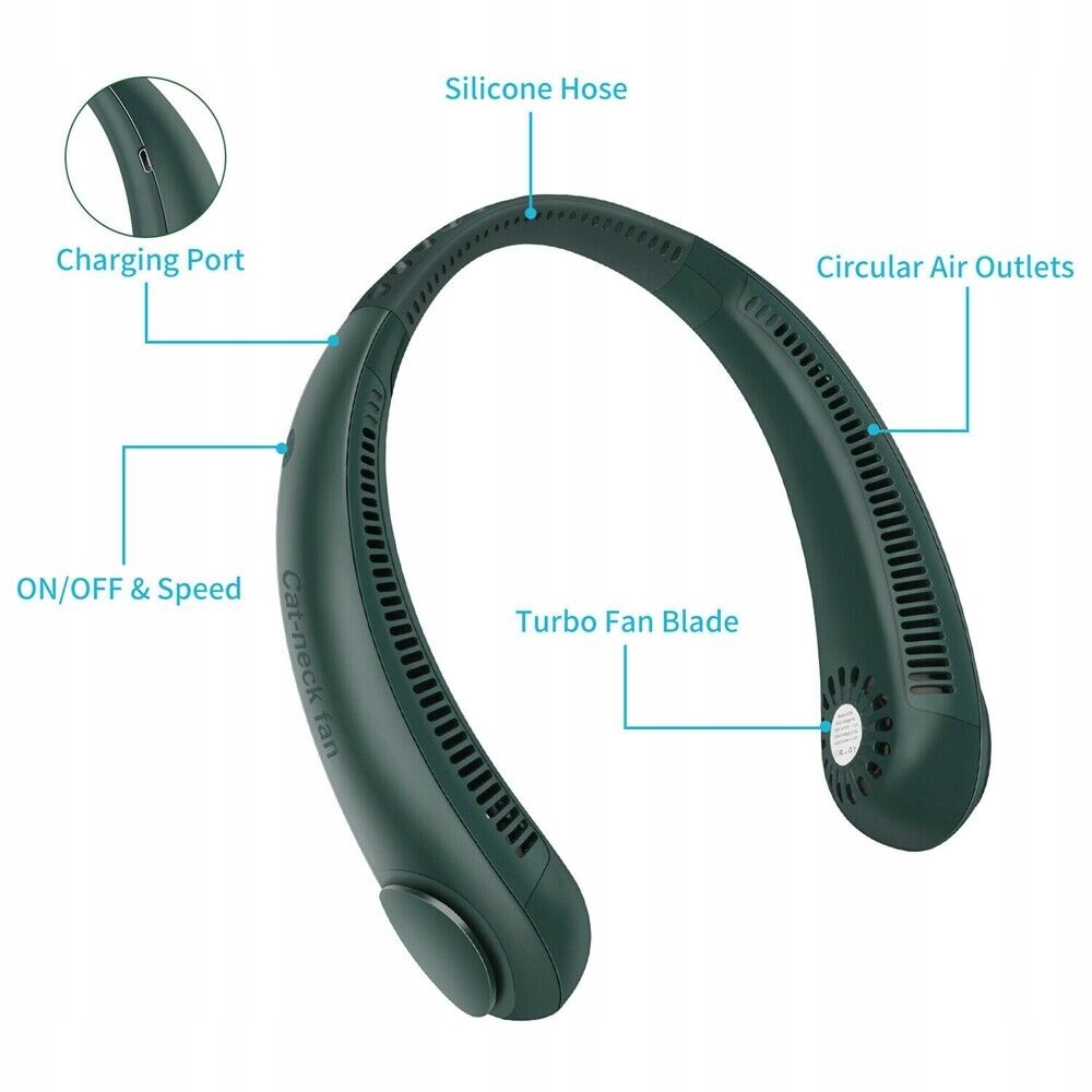 WENTYLATOR WIATRACZEK NA SZYJĘ 3 PRĘDKOŚCI USB Typ brak informacji