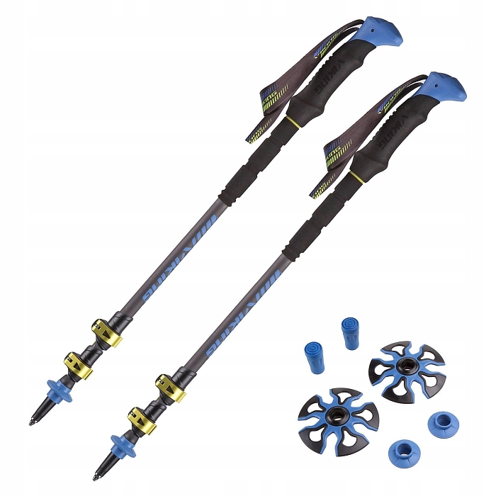 KIJE TREKKINGOWE VIKING CARBO LITE REGU 65-135 KARBONOWE TALERZYKI ŚNIEGOWE