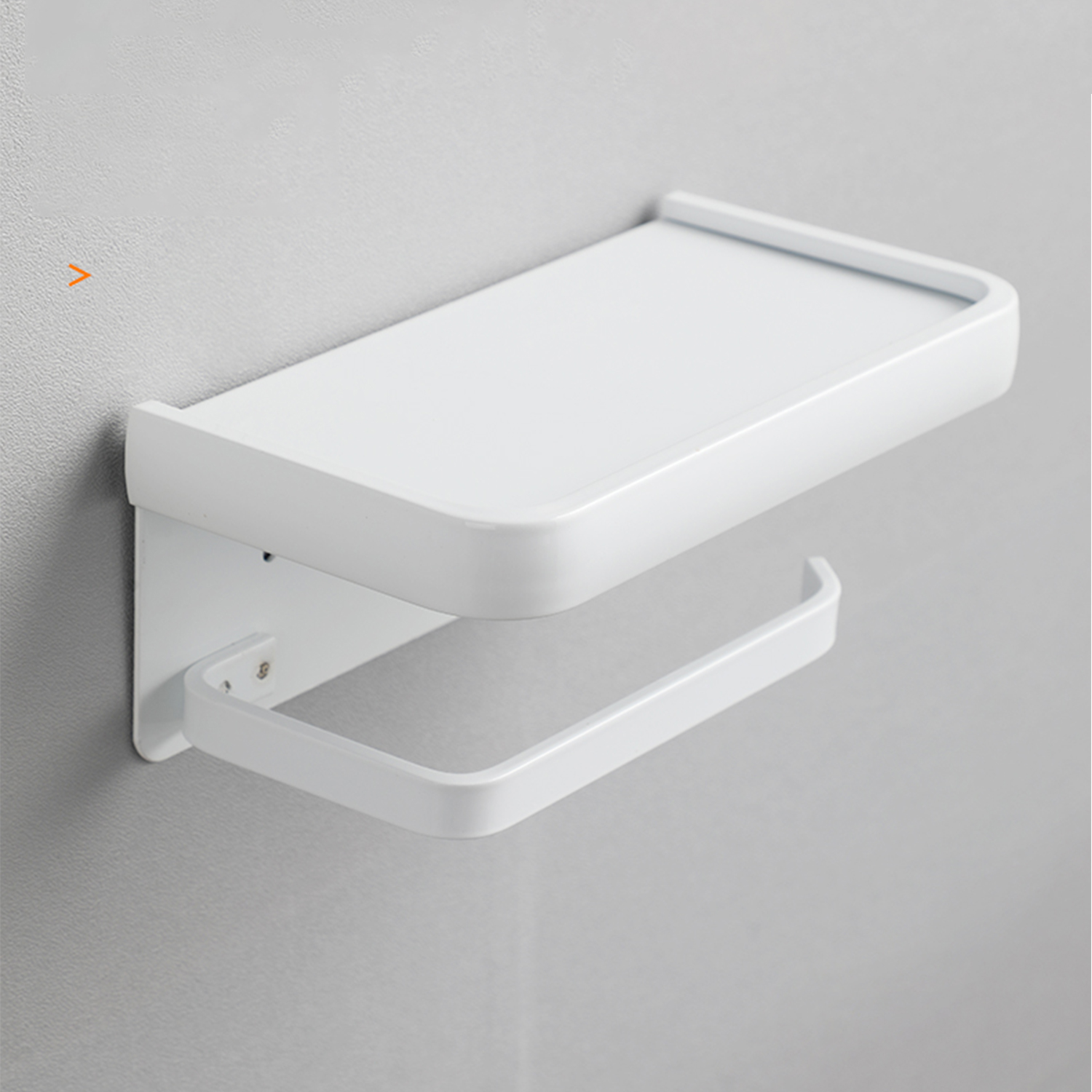UCHWYT NA PAPIER TOALETOWY Z PÓŁKĄ z klejem Biały Rodzaj ścienne
