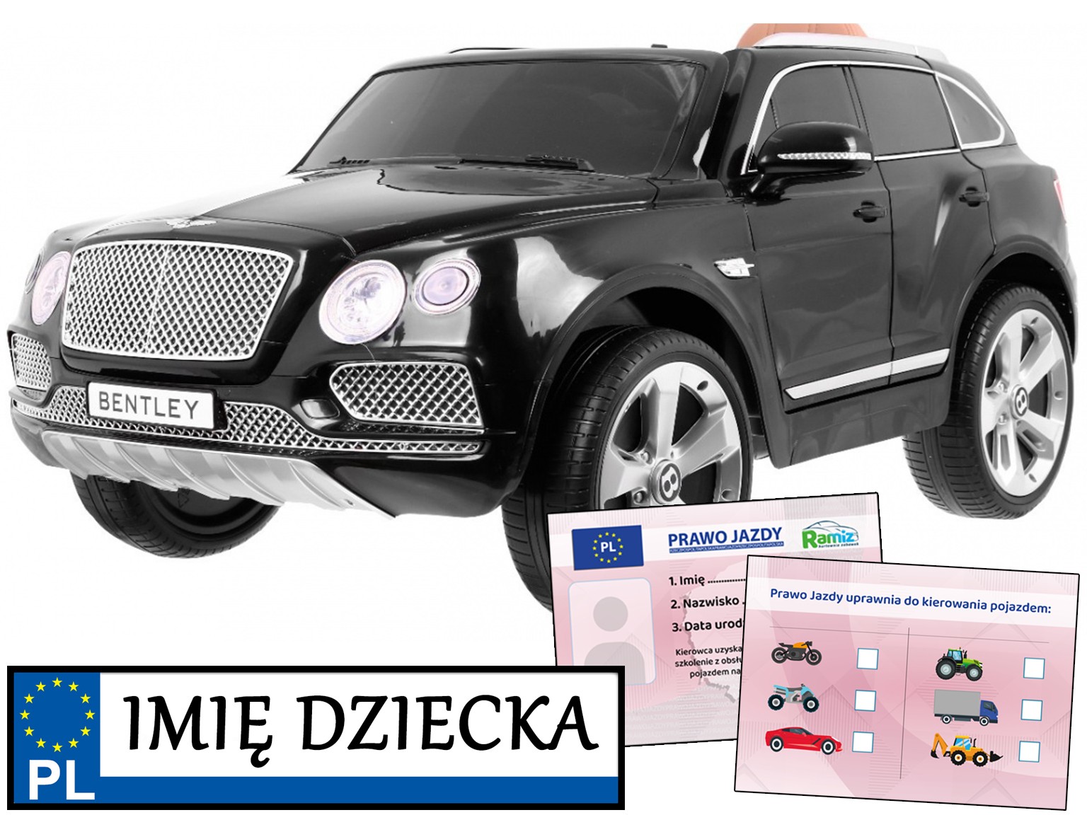 ekskluzywne autko na pilota Bentley Bentayga panel Audio