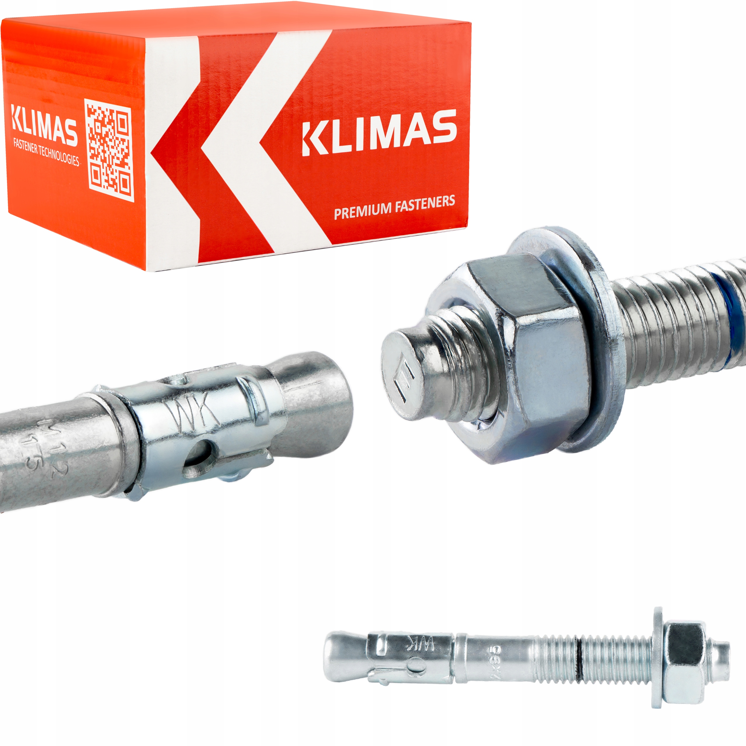 Kotwy do betonu stalowe M12 x 95 mm 50 szt. mechaniczne Klimas Le-zn
