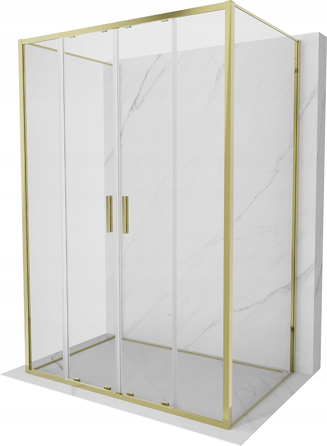 Mexen Exo-3S kabina prysznicowa 3-ścienna rozsuwana 140 x 75 cm, transparen