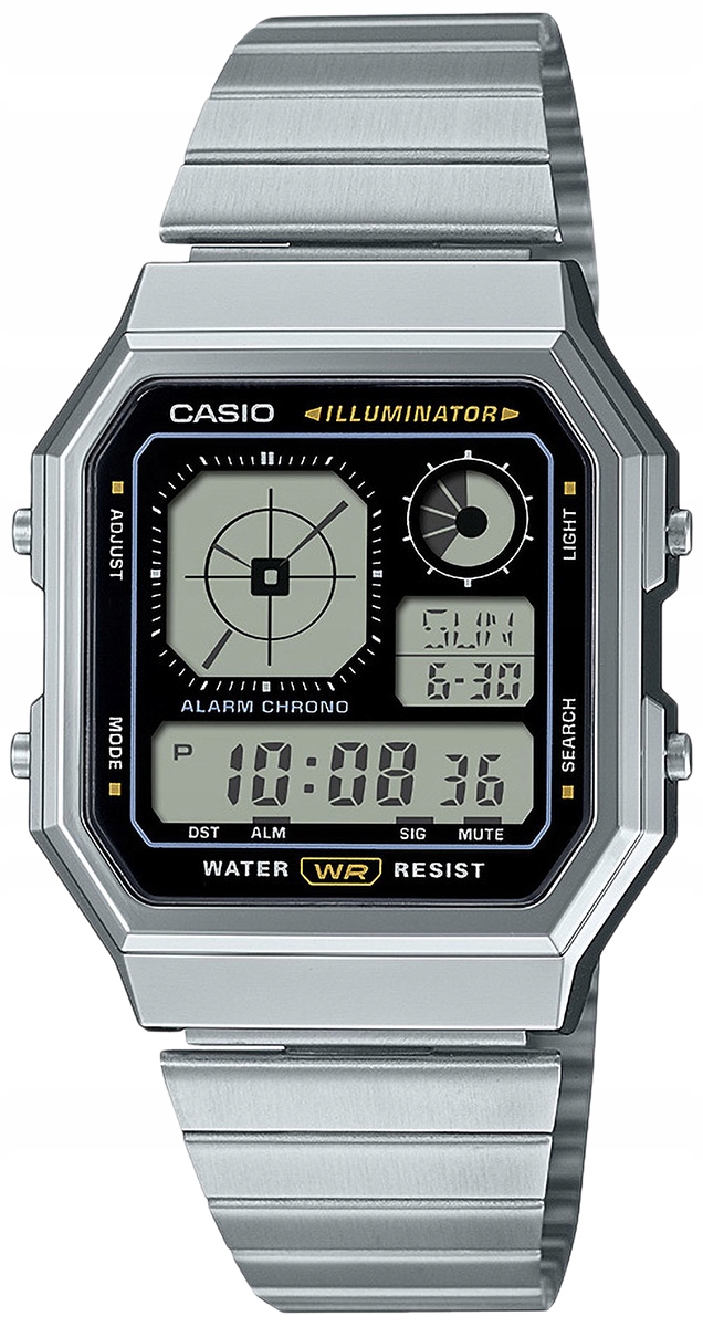 Hodinky Casio A130WE-1AEF Vintage Stříbrné S Ocelovým Náramkem Datumovka