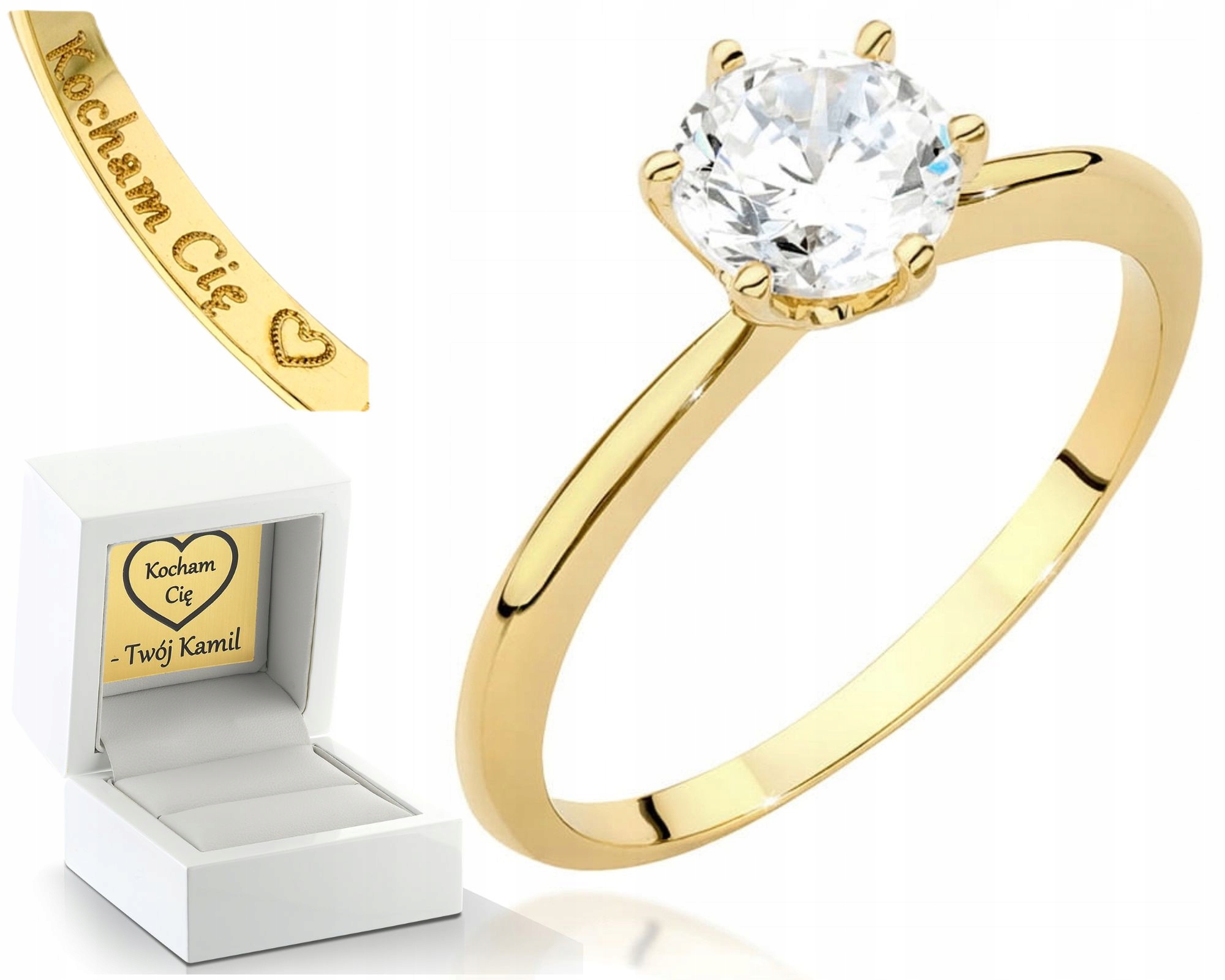 Zlatý Prstýnek S Briliantem 585 Gravírování Bonus