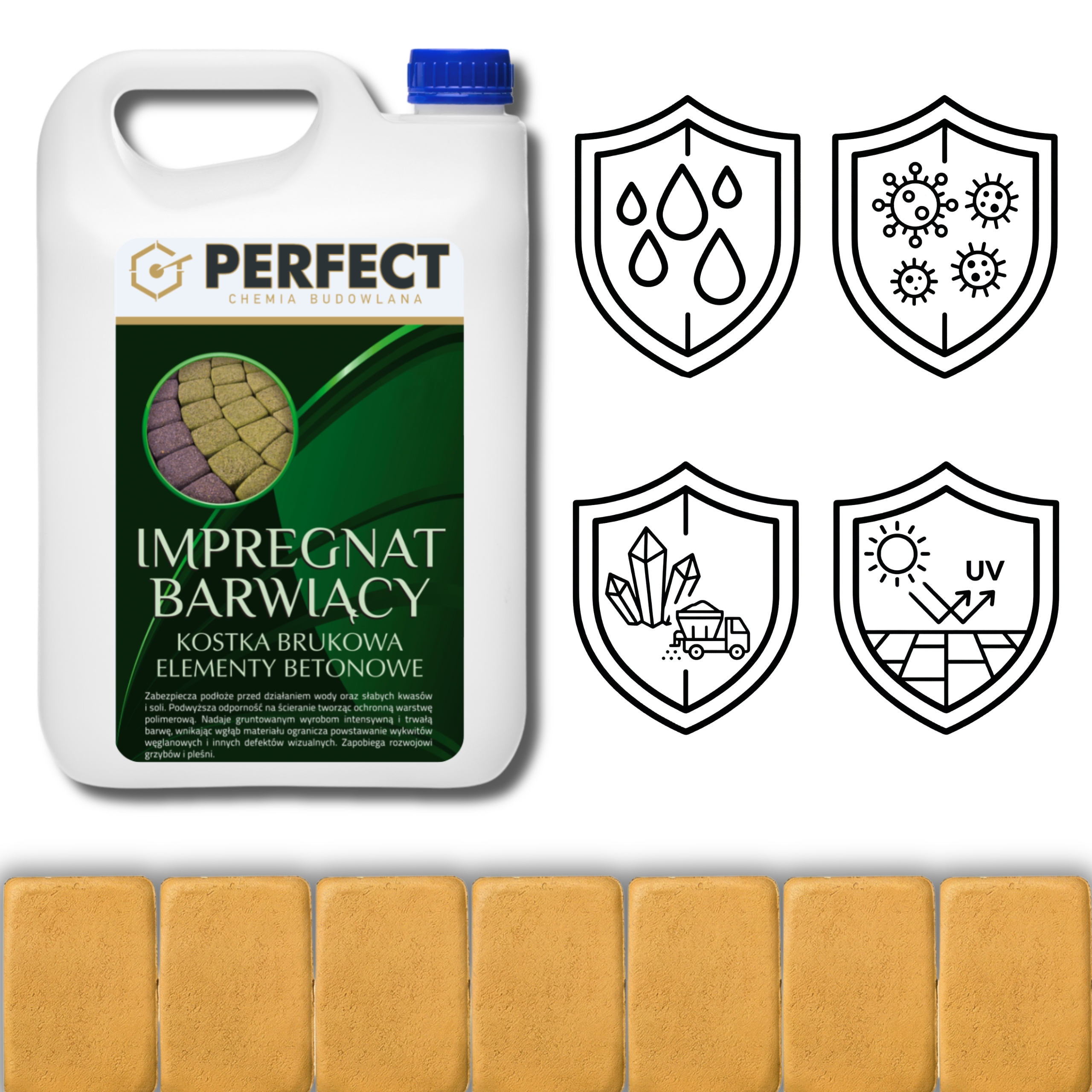 Barvící Impregnát Na Betonu Dlažební Kostky 10 l Žlutý