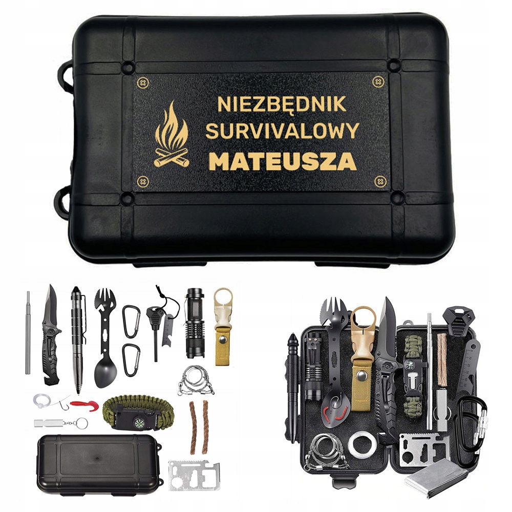 ZESTAW NIEZBĘDNIK SURVIVALOWY ZESTAW PRZETRWANIA prezent dla faceta taty