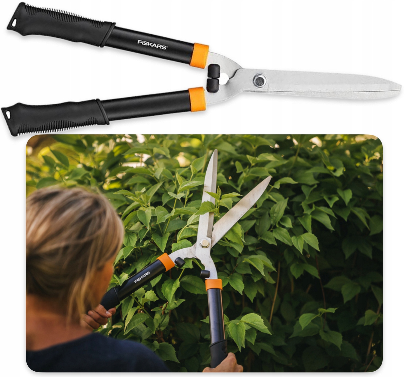 Nożyce Fiskars do Żywopłotu krzewów Oldman sekator trawy Proste 55 cm