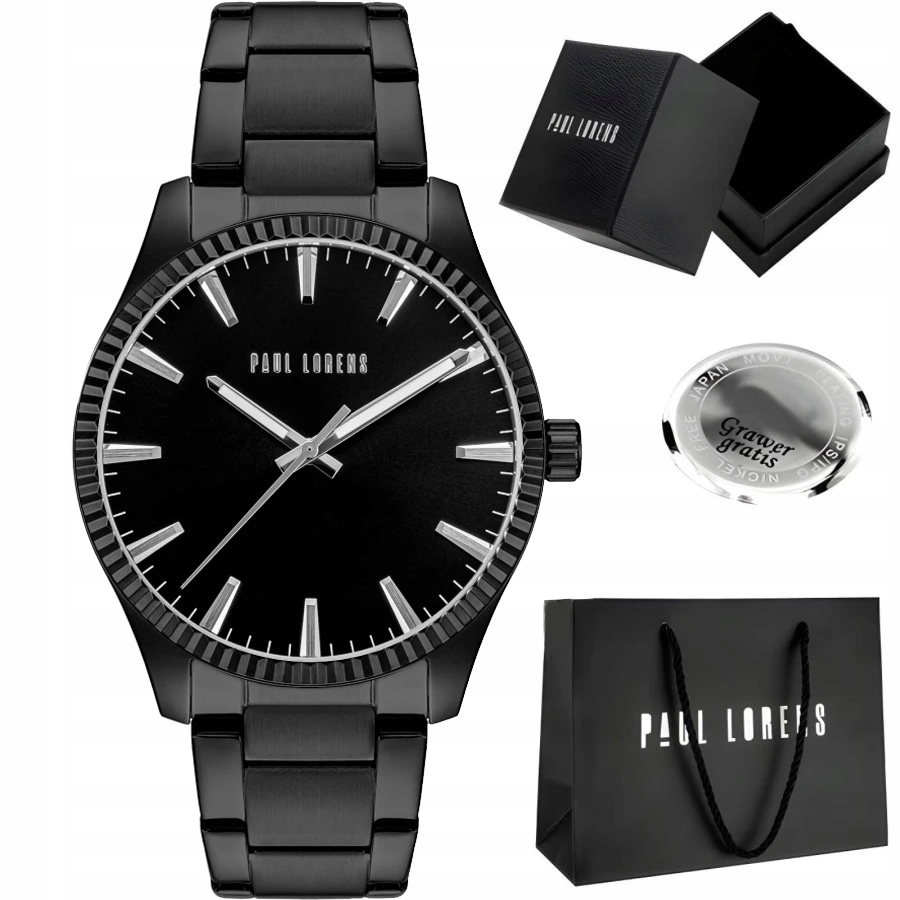 Pánské hodinky Paul Lorens Eliaz ocelová klasika s efektním pouzdrem Gravírování