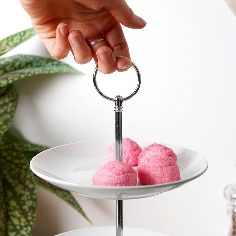 atera 3-PIĘTROWA poziomowa taca na ciasto ciastka owoce przekąski desery Kolor biały