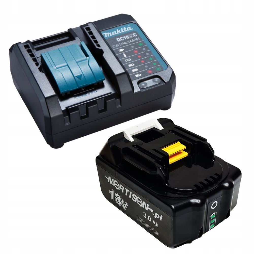 Zestaw zasilający Makita DC18WC Akumulator Mortison 18V 3Ah BL1830B