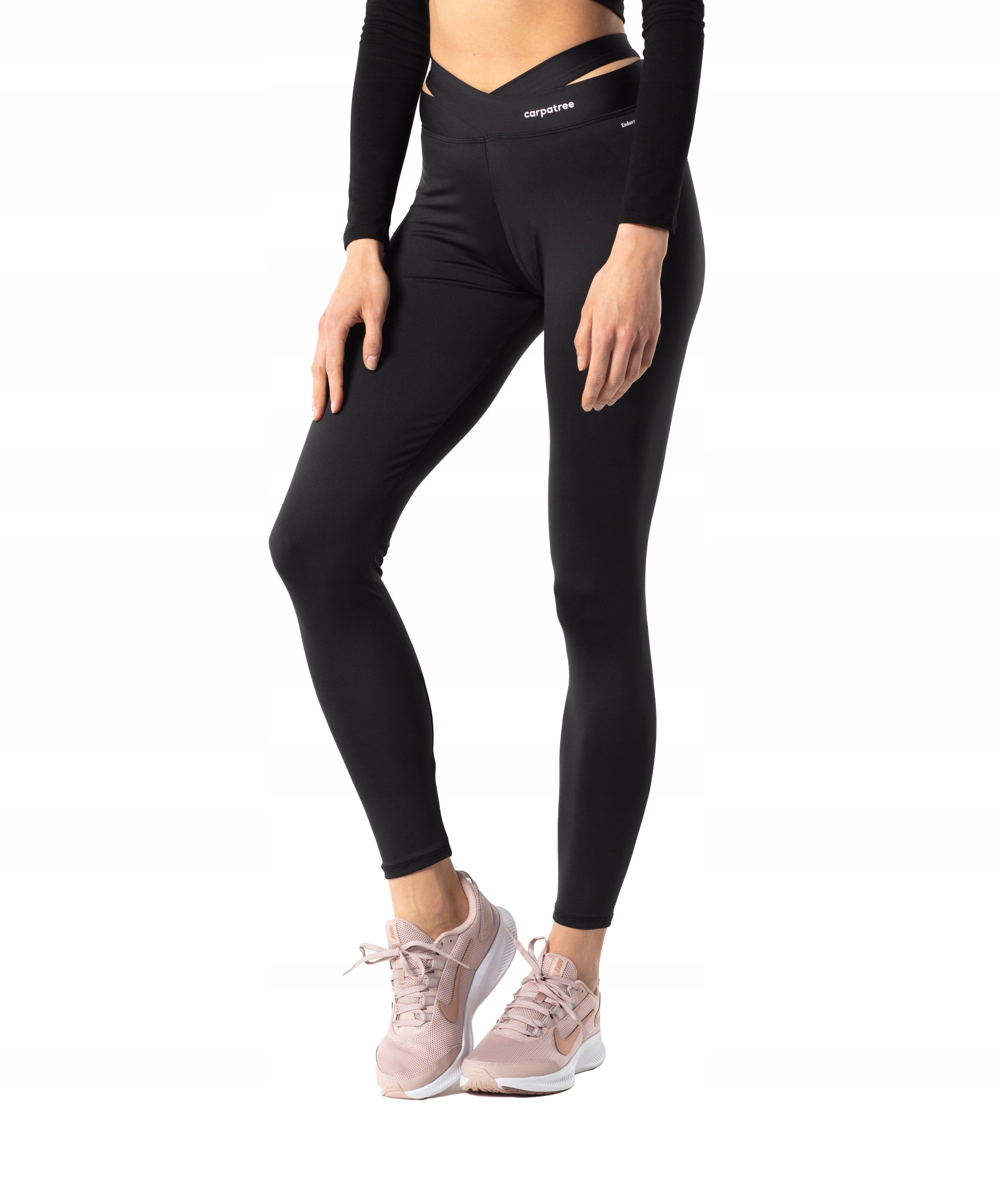 Legginsy damskie czarne sportowe L Carpatree