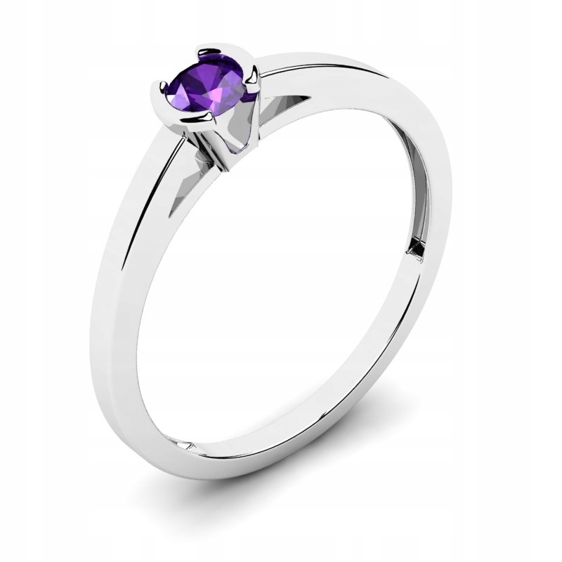 

Pierścionek Z Białego Złota Z Ametystem 0.17CT
