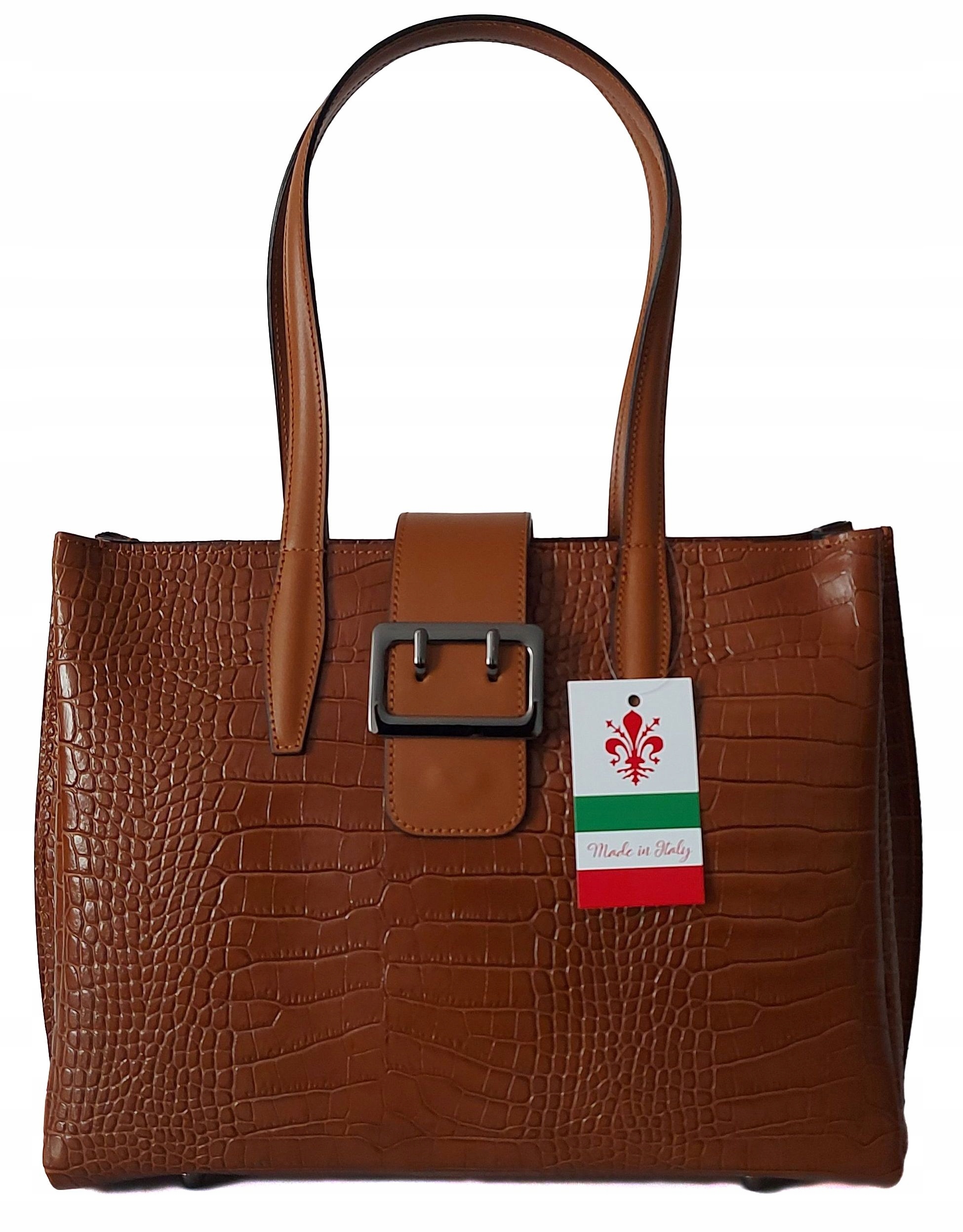 Italská kabelka Vera Pelle, velký kufřík přes rameno