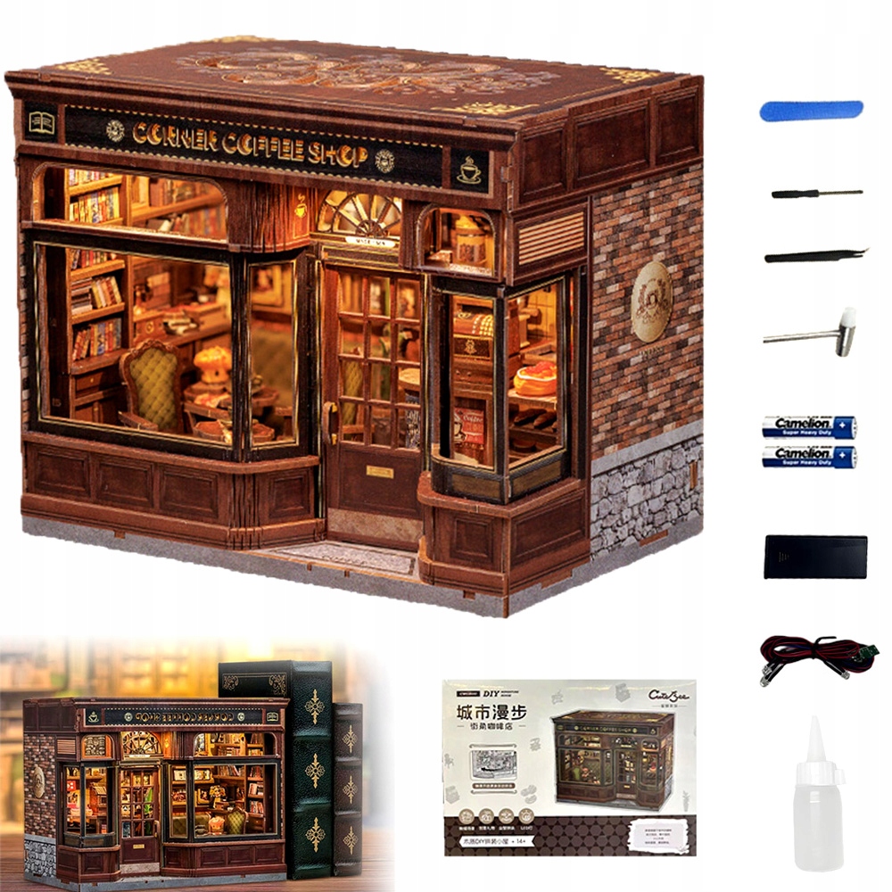 Zestaw kreatywny Domek Puzzle 3D Book Nook Zapach kawy