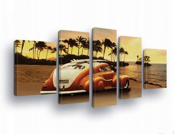 Obraz 170x100 Západ slnka pláž palmy surfovanie cestovanie leto trópy