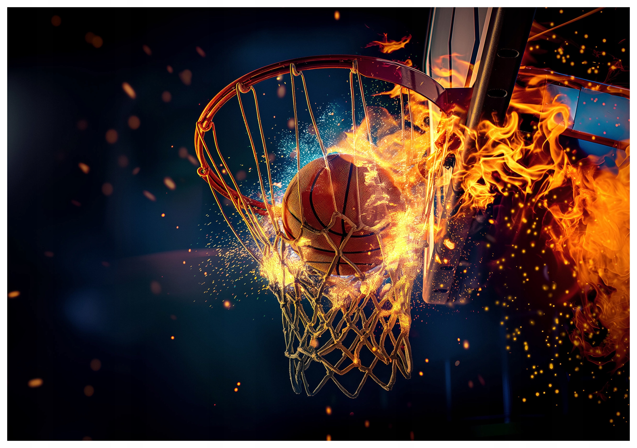 Fototapeta Basketbal v ohni Vinylová energia 254x184 lepidlo