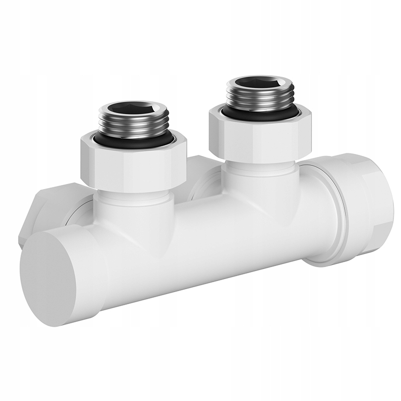 Úhlový Radiátorový Ventil Duplexní Napájecí Uzavírací ZG-WH-5 Bílý