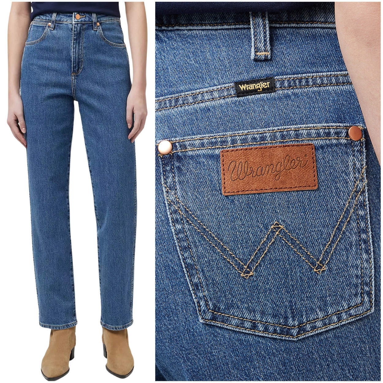 Wrangler Mom Straight Winter Hue jednoduché dámské džínové kalhoty W32 L32