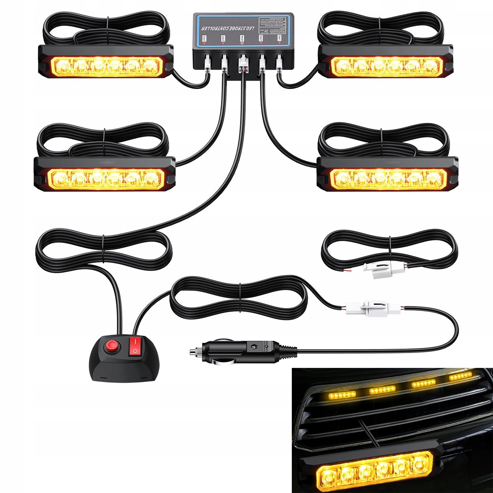 Výstražné Lampy Stroboskop Pomoc Autopřepravník Led 4ks