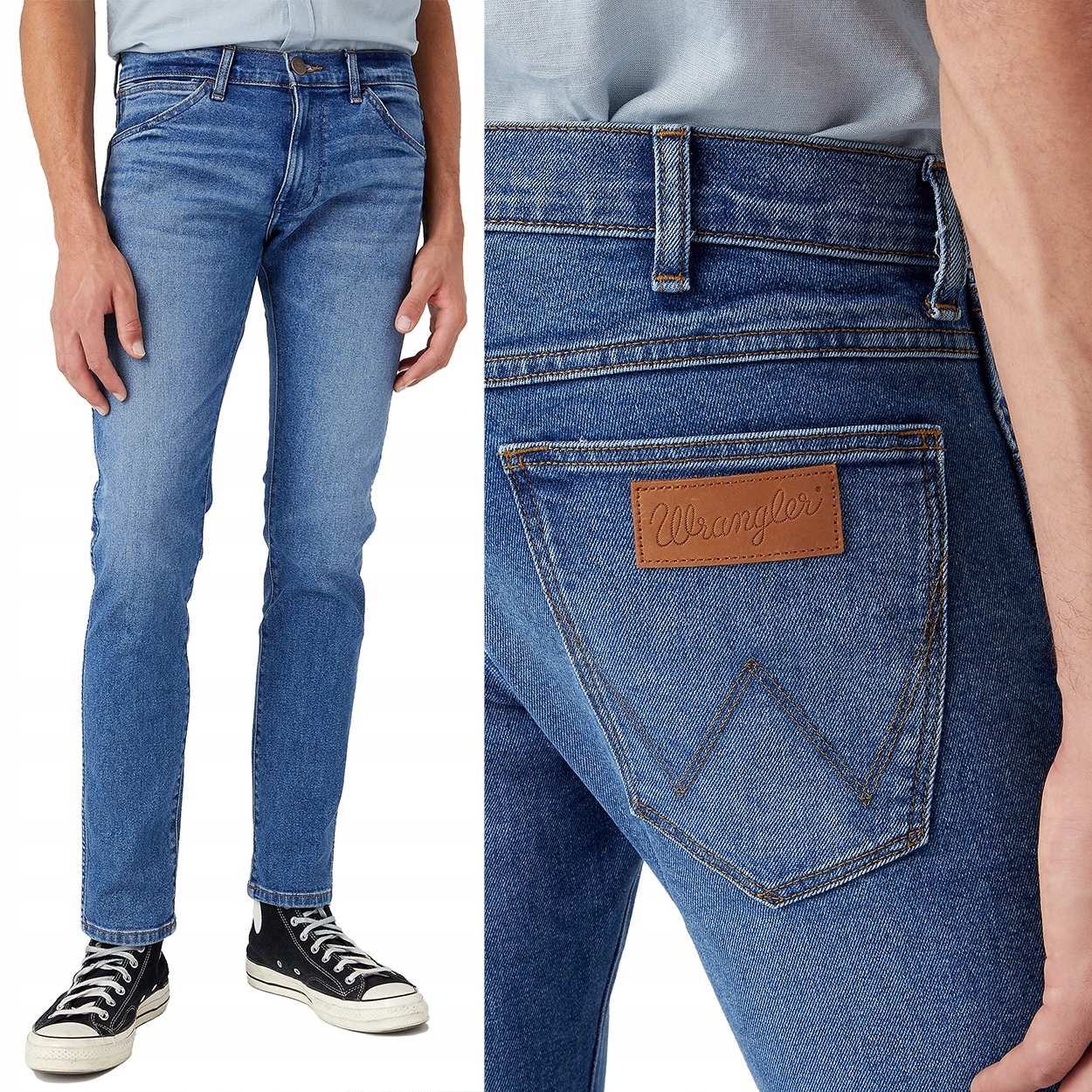 Wrangler Bryson SmokeSea 365COOL prodyšné džínové kalhoty s trubičkami W28 L34