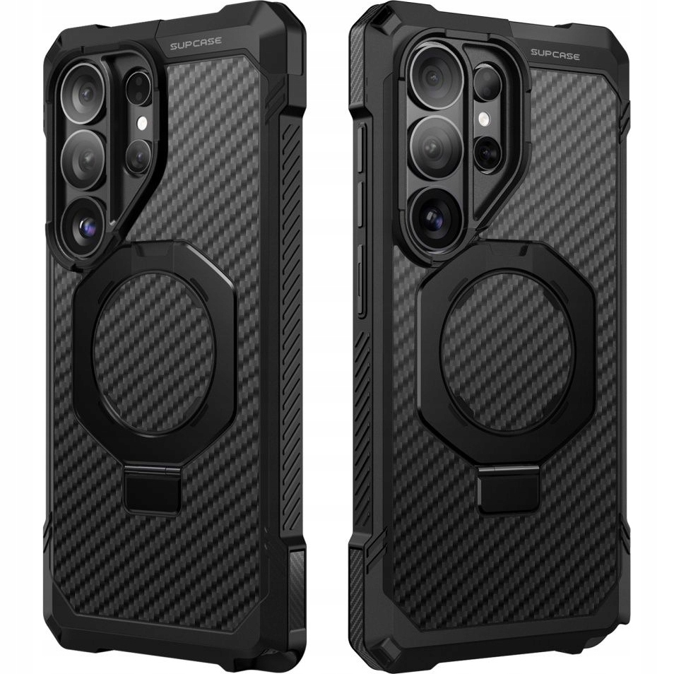 Pouzdro Supcase pro Galaxy S26 Ultra pro MagSafe, karbonová zadní kryt s podstavcem