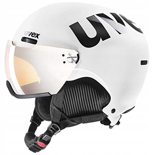 Lyžařská přilba s sklem Uvex Hlmt 500 Visor White-Black Mat Velikost 59-62 cm