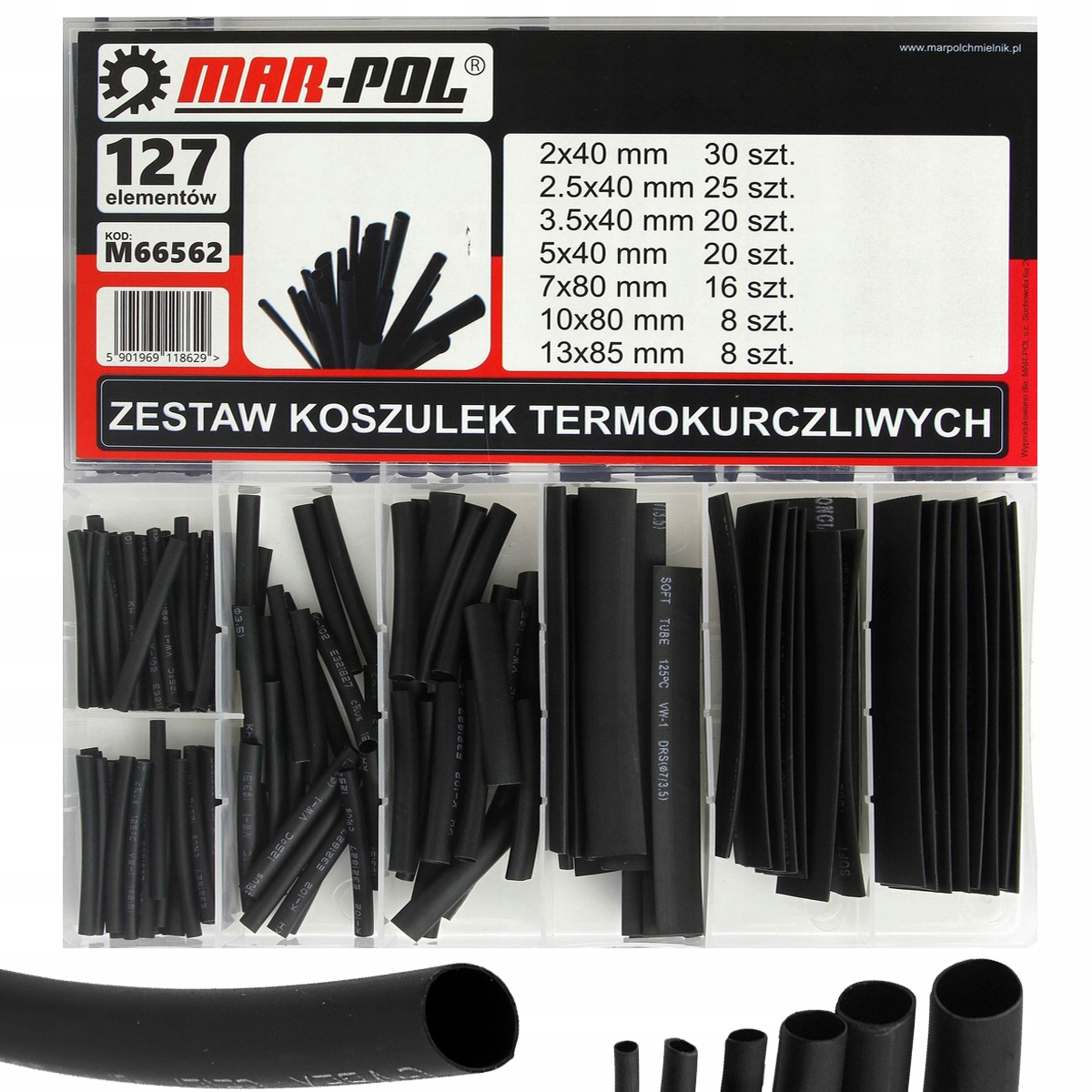 

Koszulki Termokurczliwe Czarne Zestaw 127 Szt