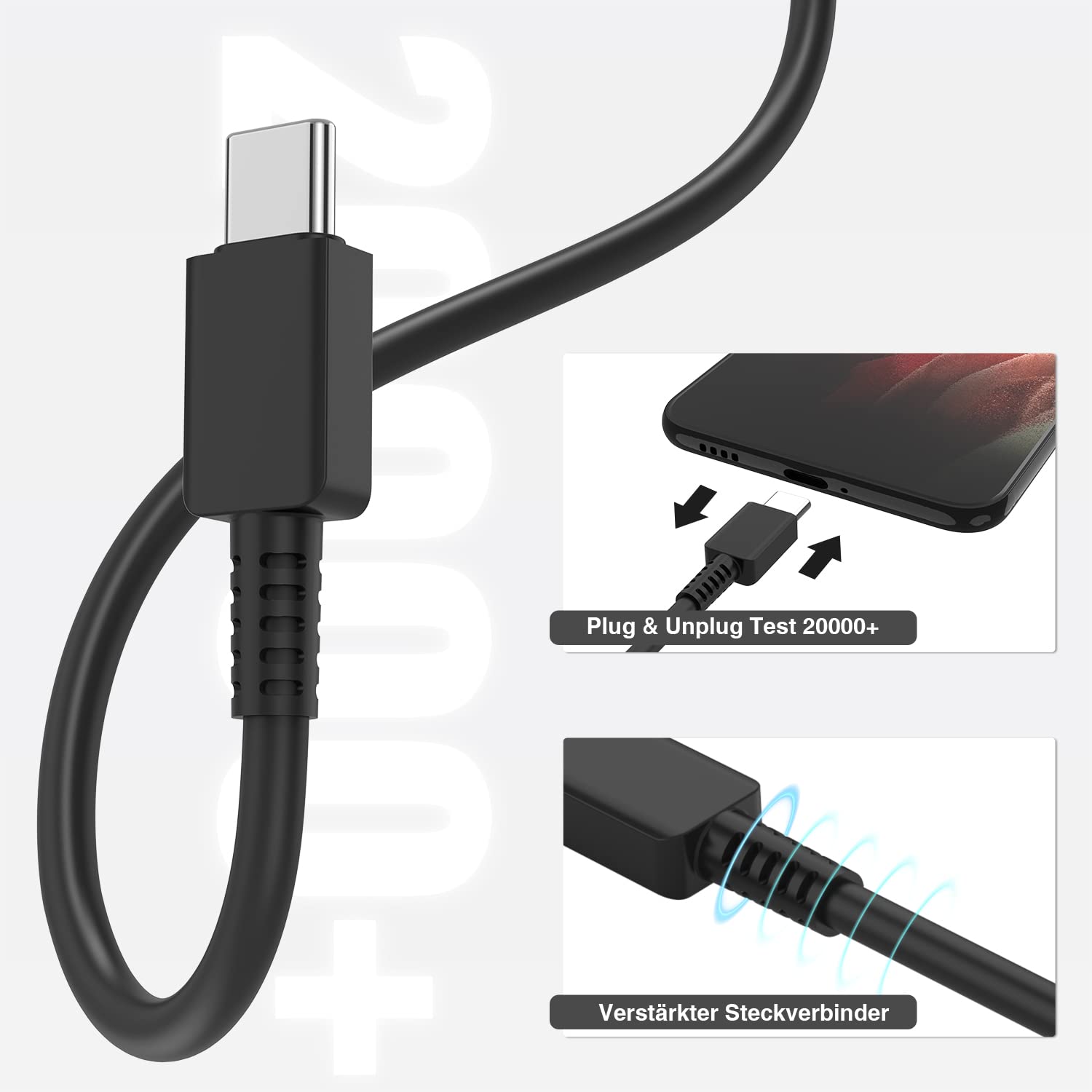 Szybka ładowarka USB C do Samsng 45 W Czarna — miniatura 4