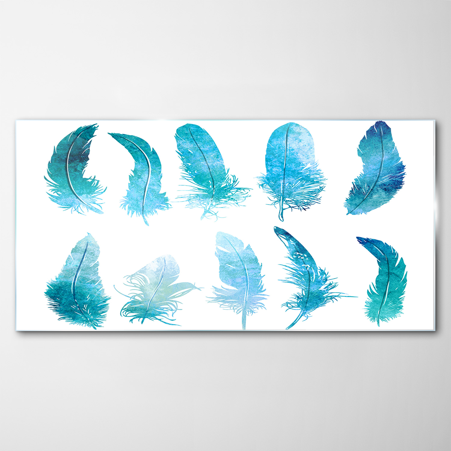 

Obraz na Szkle Dekor Pióra Akwarele Zwierzę 140x70