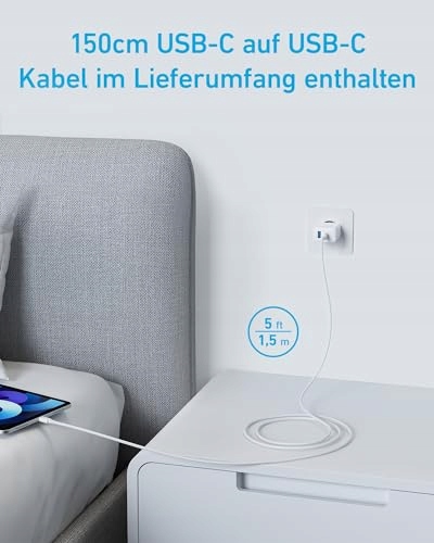 ANKER 20W USB C Ładowarka iPad Szybkie Ładowanie iPhone iPad 150cm Kabel — miniatura 3