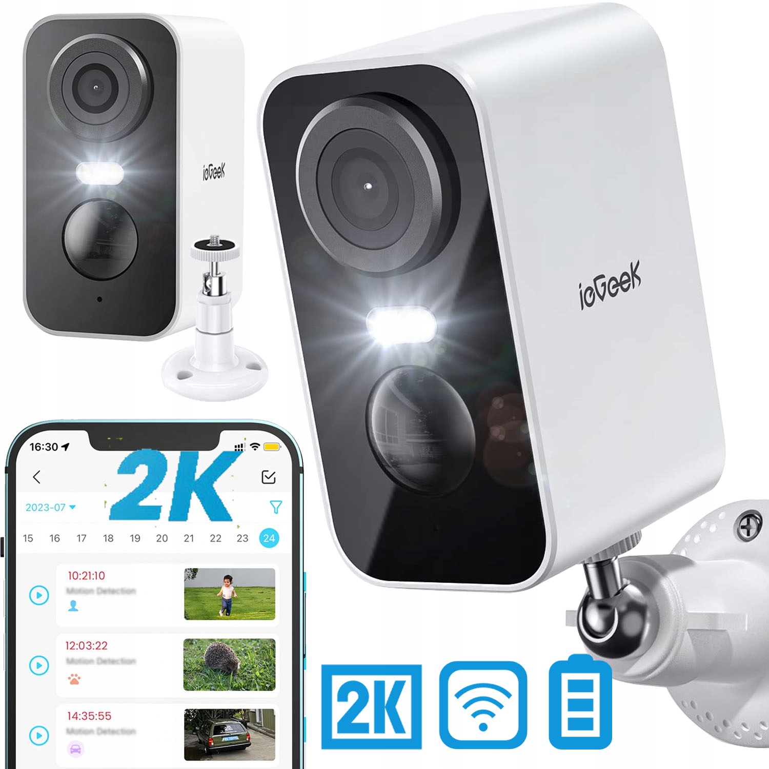 Ip Kamera Smart Wifi 2V1 Venkovní/vnitřní 2K Full Hd Pro Monitorování