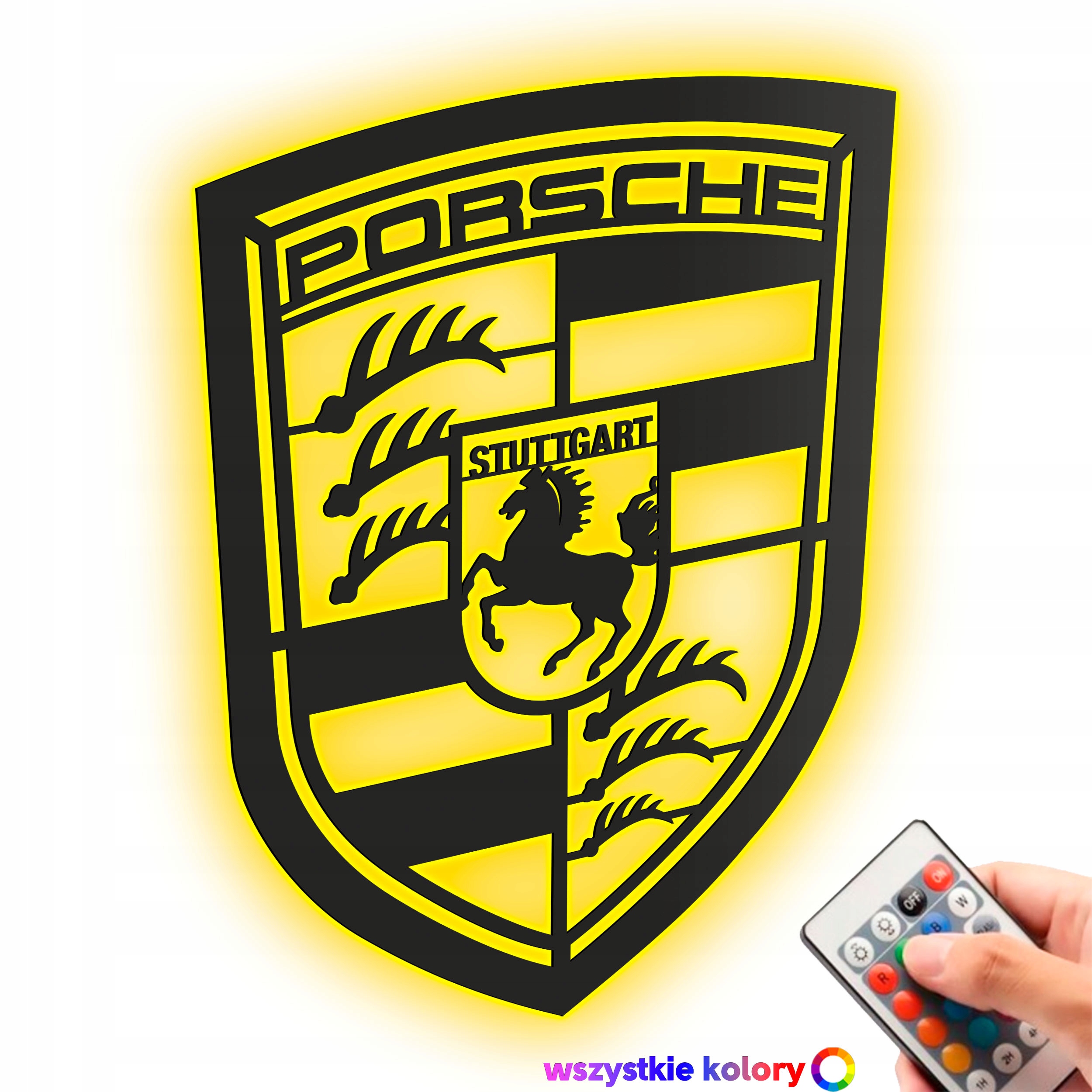 Noční Lampa Led Logo Porsche Dřevěný 3D obraz Nástěnná Dekorace Dárek