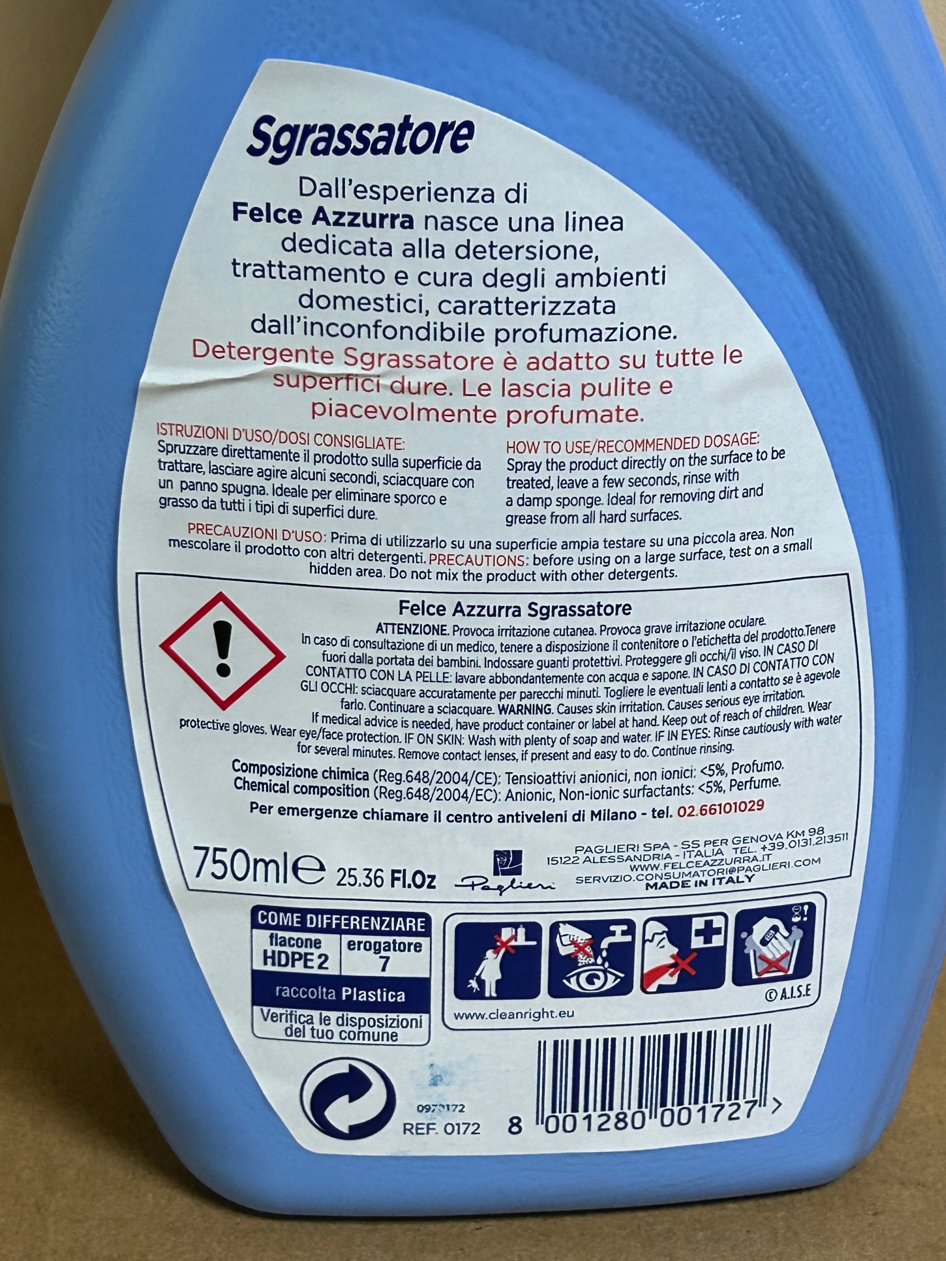 Felce Azzurra Sgrassatore Spray Odtłuszczający 750 ml — 14