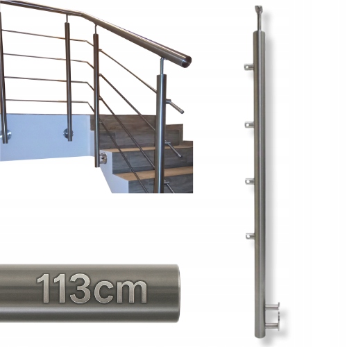 Průchozí sloupek 4 držáky Zábradlí Boční upevnění Schodišťové zábradlí