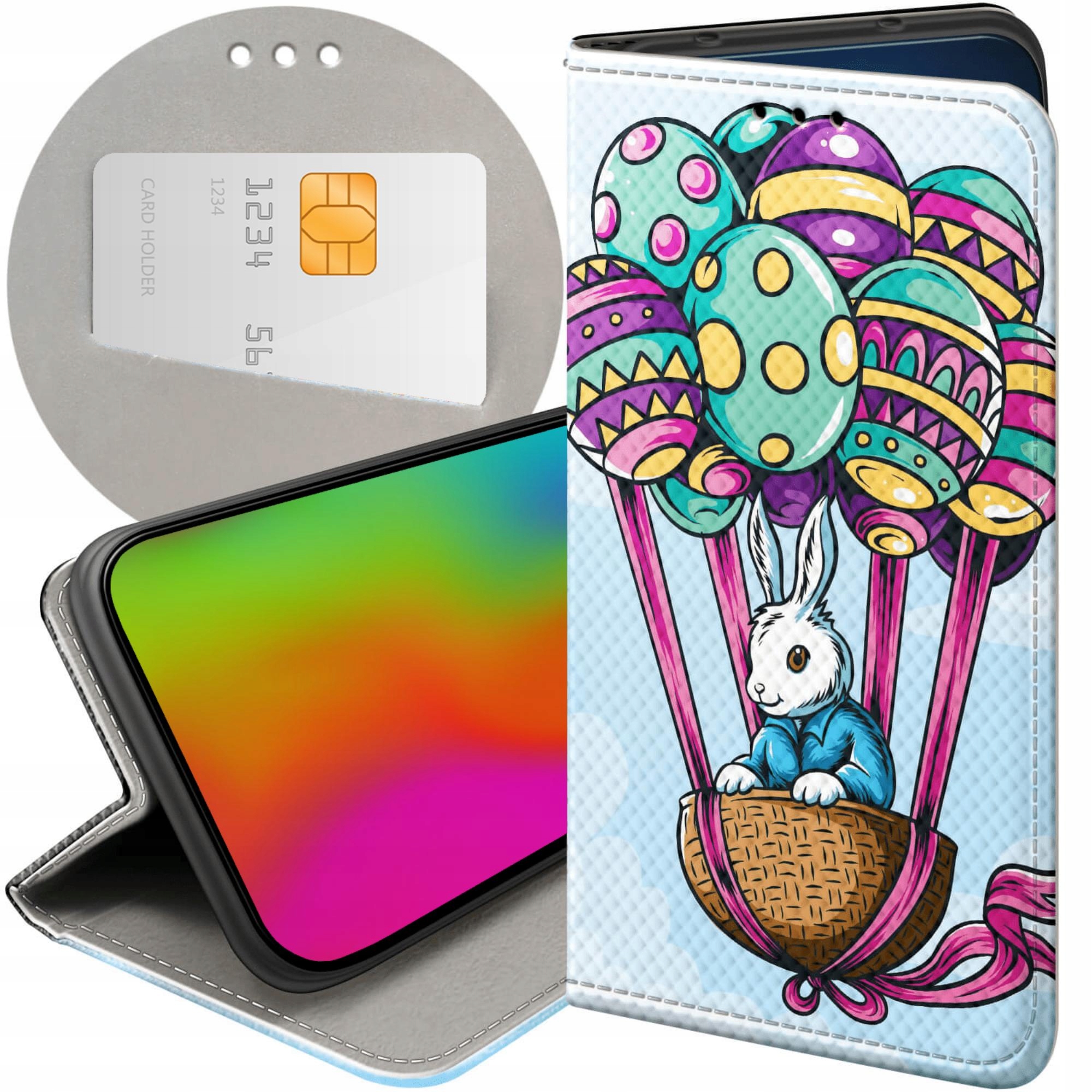 Etui Z Klapką Do Oppo RENO13 F 4G 5G Wielkanoc Jajko Królik Koszyk