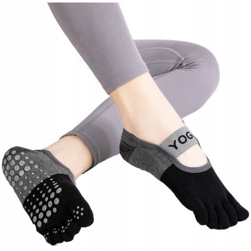 SKARPETKI DAMSKIE DO TAŃCA SKARPETKI DO TAŃCA PILATES SKARPETKI DO JOGI Kolor dominujący czarny